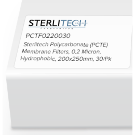 STERLITECH PCTE Membrane Filters, PVP-Free, 0.2um, Sheets, PK30 PCTF0220030